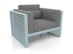 Chaise longue à dossier haut (Bleu gris)