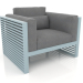 modello 3D Poltrona lounge con schienale alto (grigio blu) - anteprima