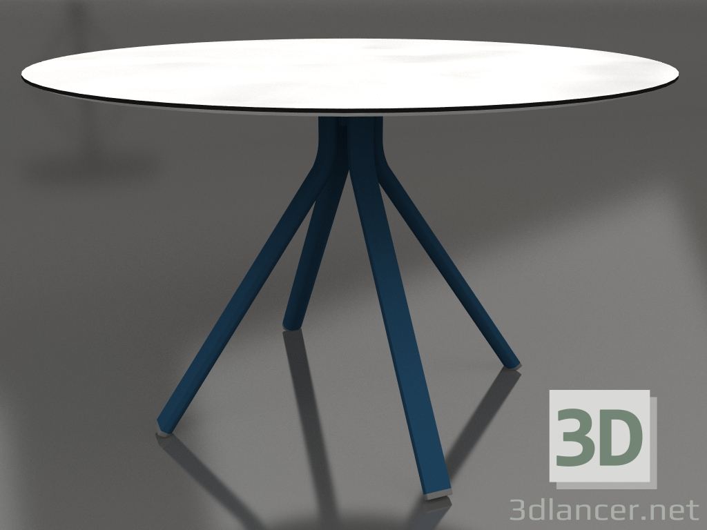 modèle 3D Table à manger ronde sur pied colonne Ø120 (Gris bleu) - preview