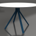 modèle 3D Table à manger ronde sur pied colonne Ø120 (Gris bleu) - preview