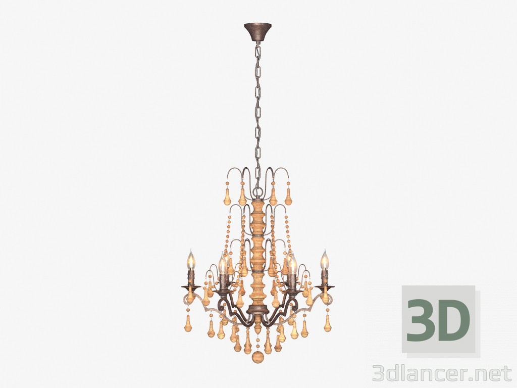 modello 3D Lampadario JOSEPHINE CHANDELIER (CH006-6-AKD) - anteprima