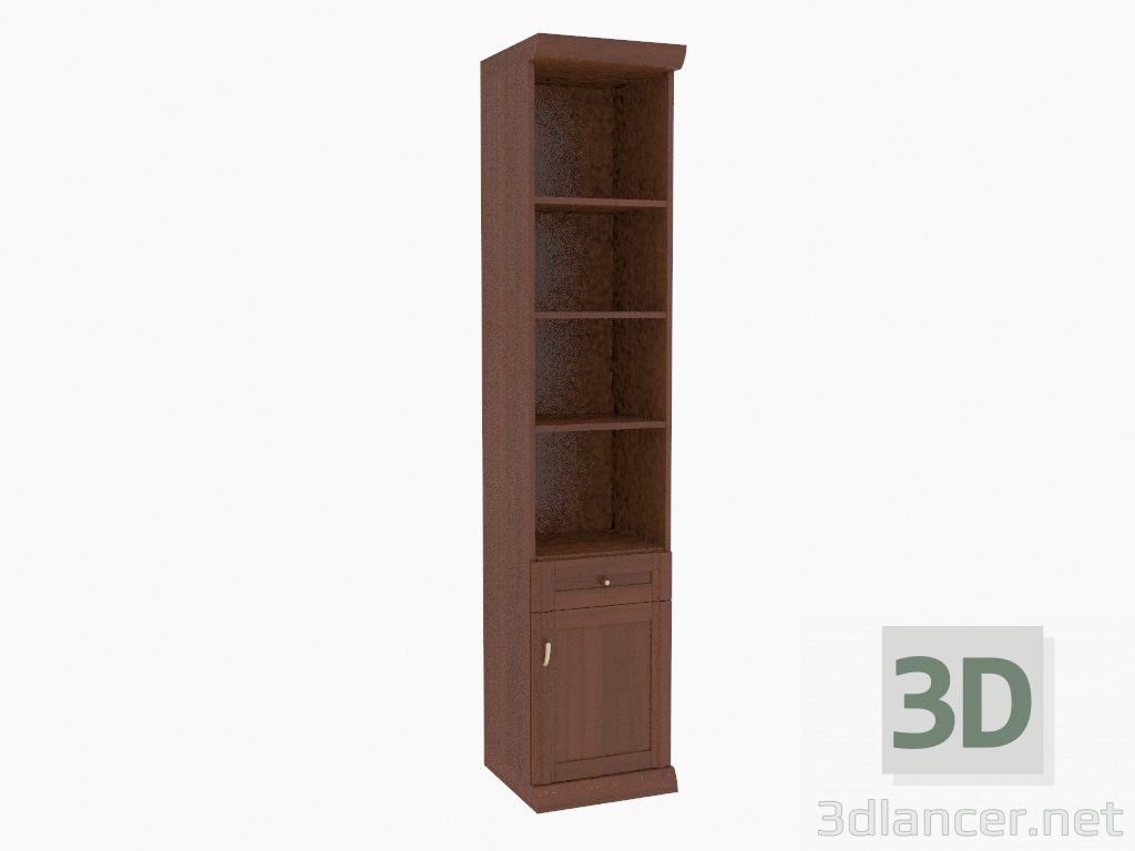 modèle 3D Cabinet étroit avec étagères ouvertes (261-27) - preview