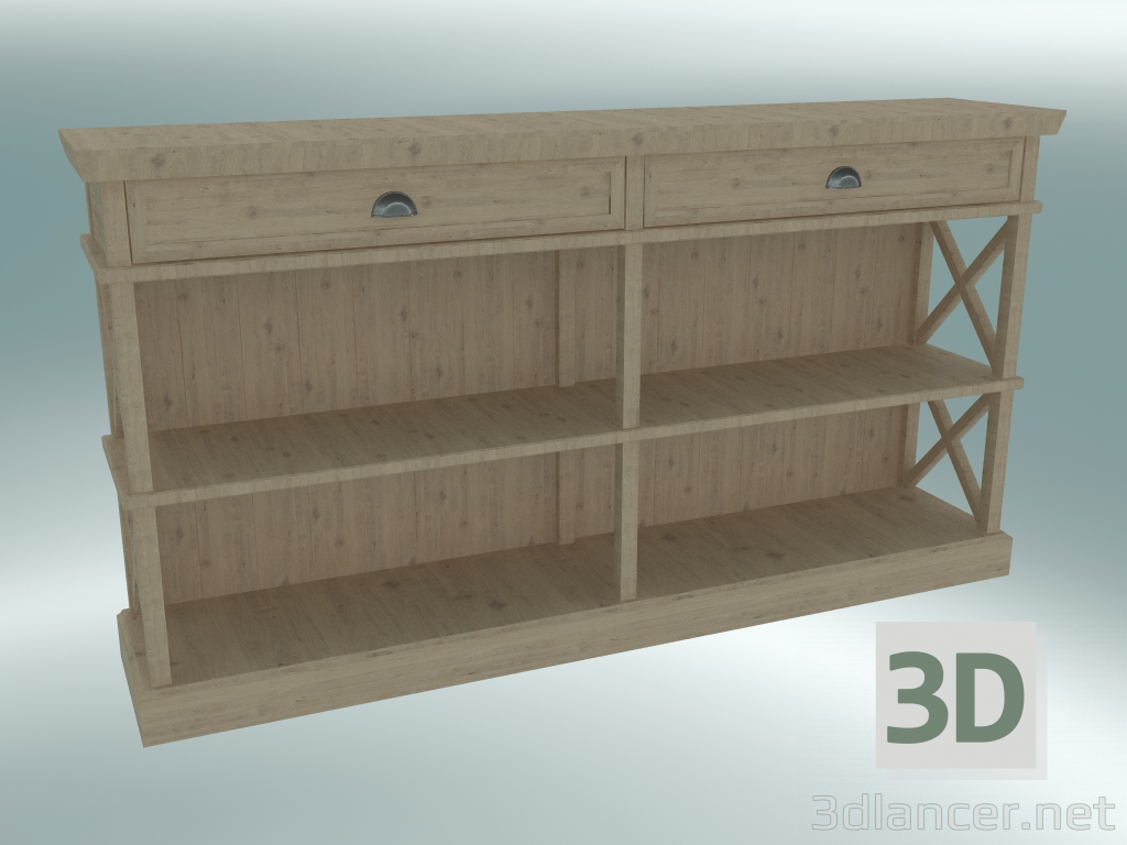 3D Modell Cambridge Dokumentenschrank mit 2 Schubladen groß (Grey Oak) - Vorschau