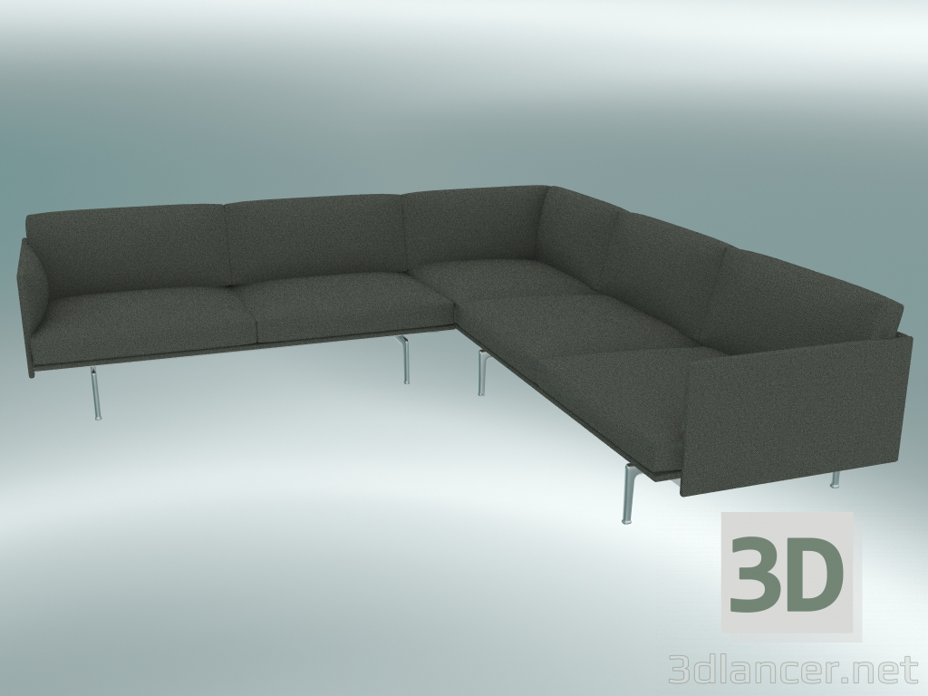 3D Modell Ecksofa Outline (Fiord 961, Aluminium poliert) - Vorschau