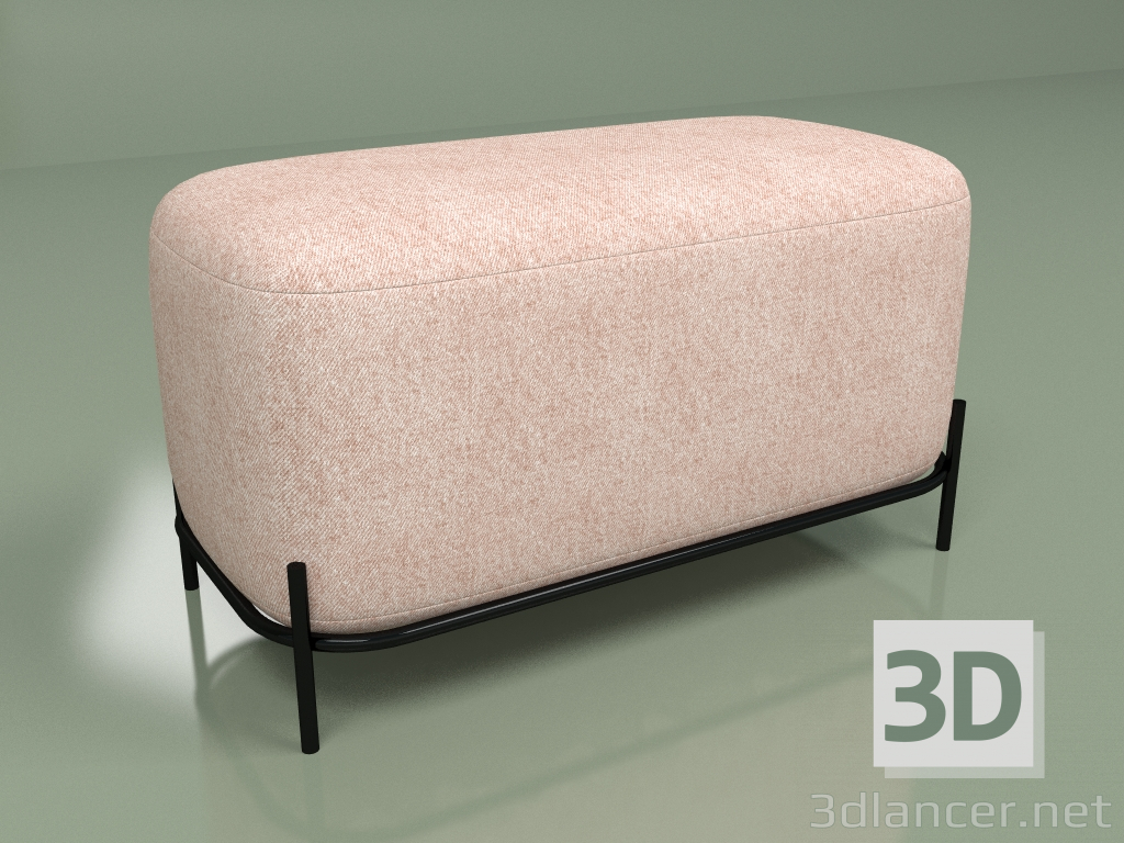 modèle 3D Pouf Pawai largeur 80 (rose poudré) - preview