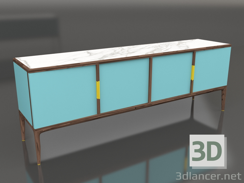 modello 3D Credenza Buffet Oblique 4 ante - anteprima