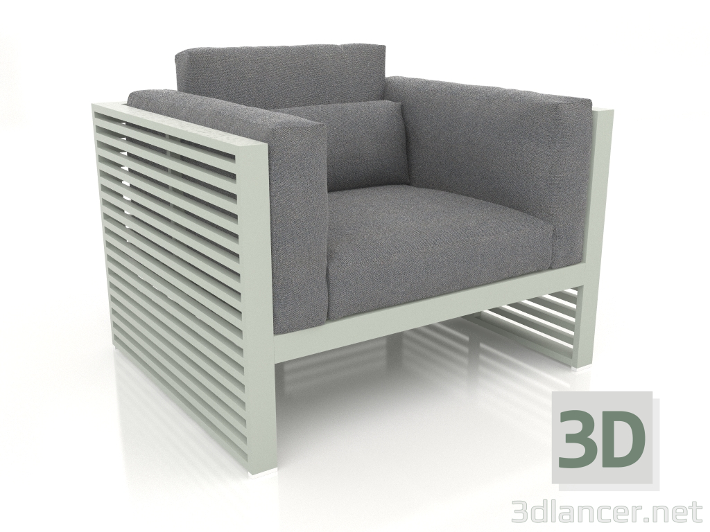 modèle 3D Chaise longue à dossier haut (Gris ciment) - preview