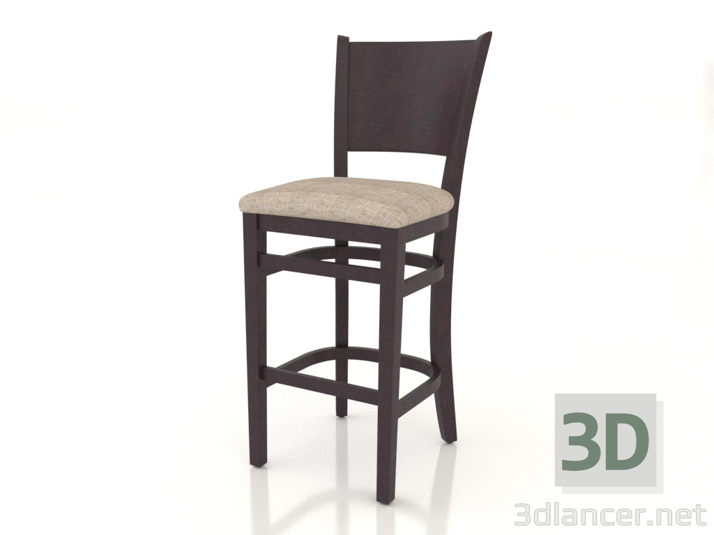 3d model Taburete de bar Bristol (palisandro) - vista previa