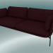 modello 3D Divano divano (LN3.2, 84x220 H 75cm, gambe nere calde, Sunniva 2662) - anteprima