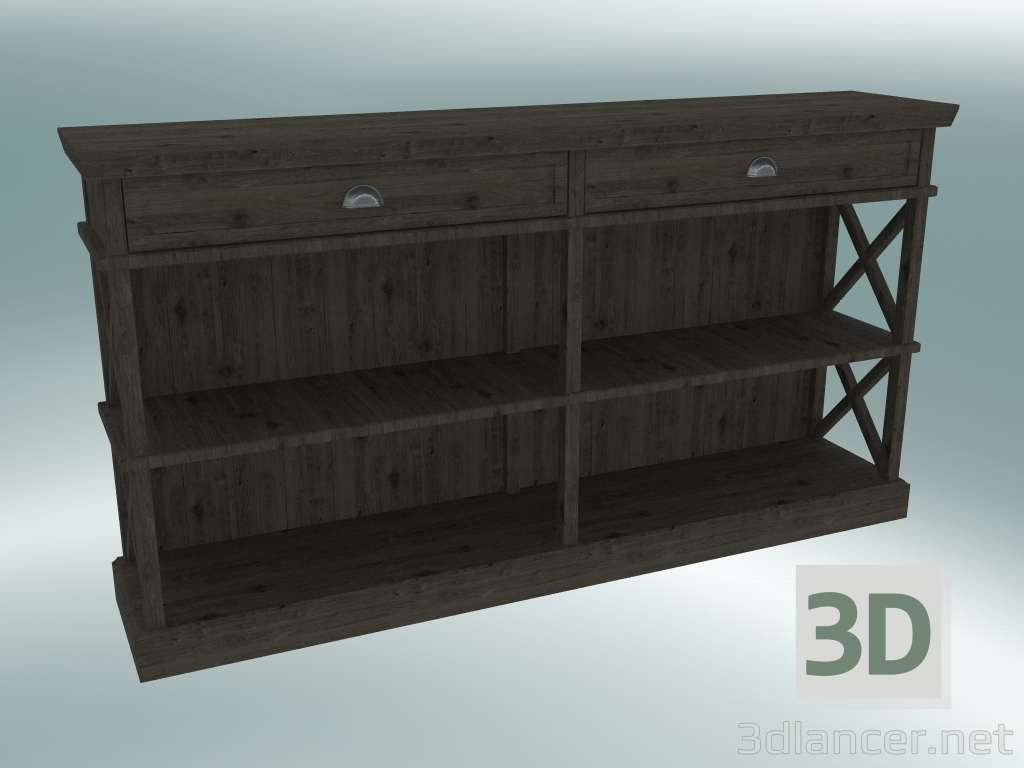 modèle 3D Armoire à documents Cambridge avec 2 tiroirs grand (chêne foncé) - preview