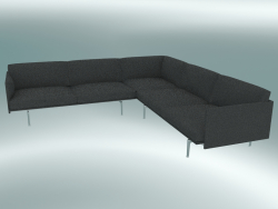 Ecksofa Outline (Hallingdal 166, Aluminium poliert)