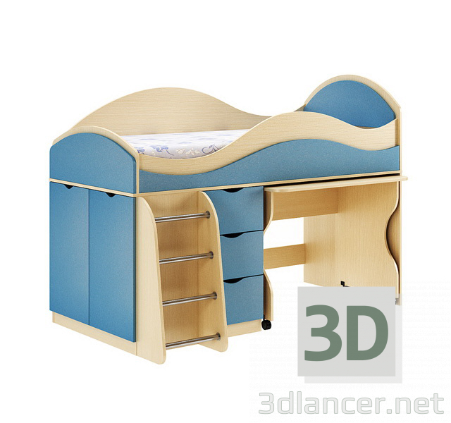 3d Children's bed model buy - render