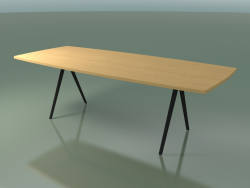 Mesa en forma de jabón 5434 (H 74 - 100x240 cm, patas 180 °, chapa de roble natural L22, V44)