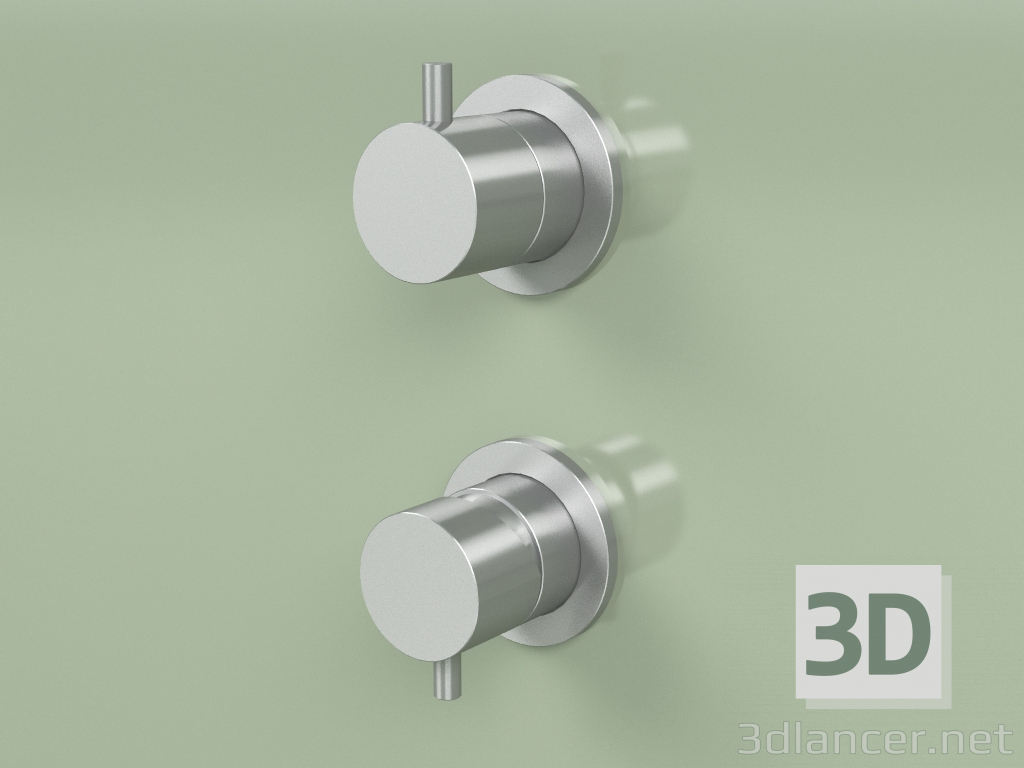 modello 3D Miscelatore incasso con selettore a 2 vie (12 47, AS) - anteprima