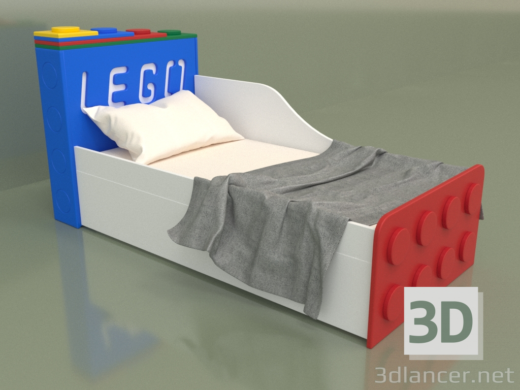 3D modeli 1 çekmeceli bebek karyolası sağ - önizleme