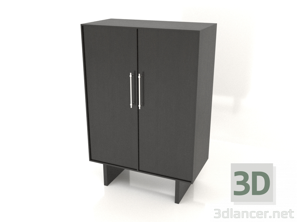 modello 3D Armadio L 02 (800x400x1200, legno nero) - anteprima