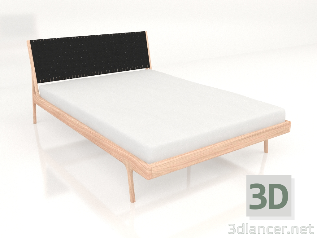 3D modeli Çift kişilik yatak Fawn koyu başlıklı 140X200 - önizleme