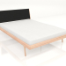 3D Modell Doppelbett Fawn mit dunklem Kopfteil 140X200 - Vorschau