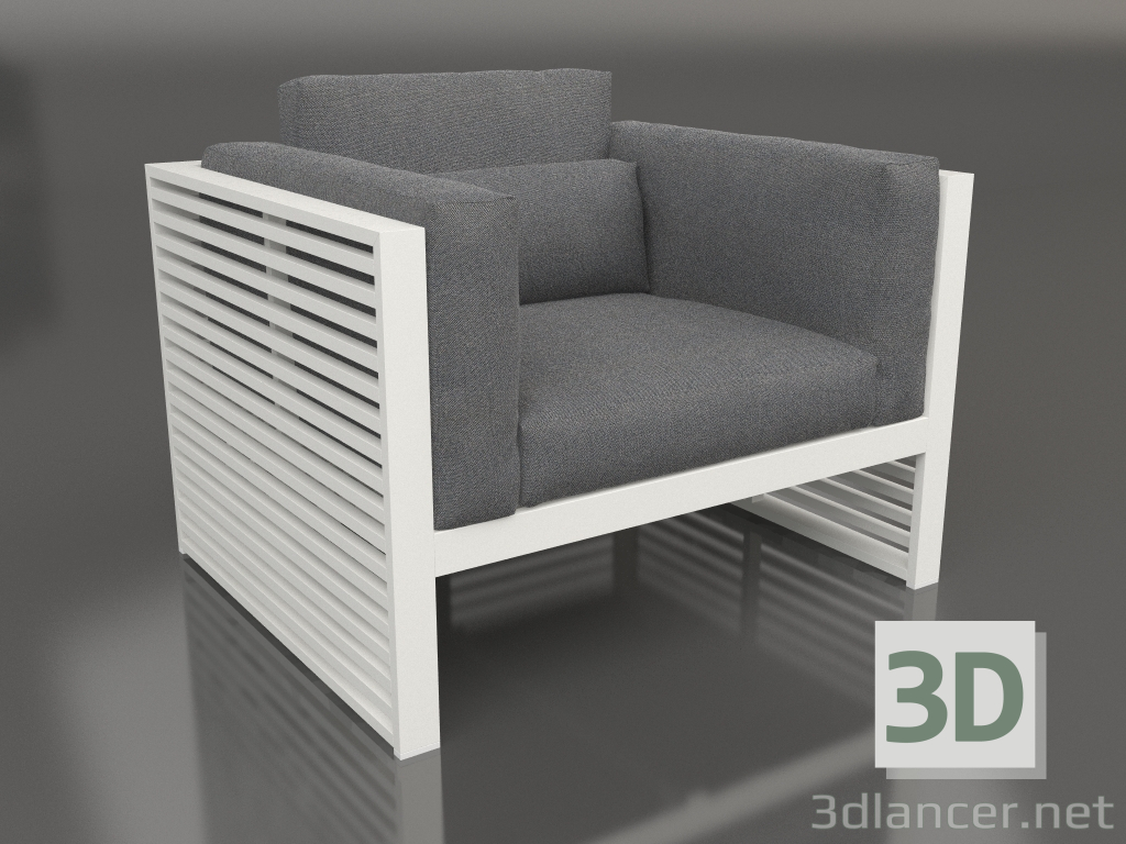 3D Modell Loungesessel mit hoher Rückenlehne (Achatgrau) - Vorschau