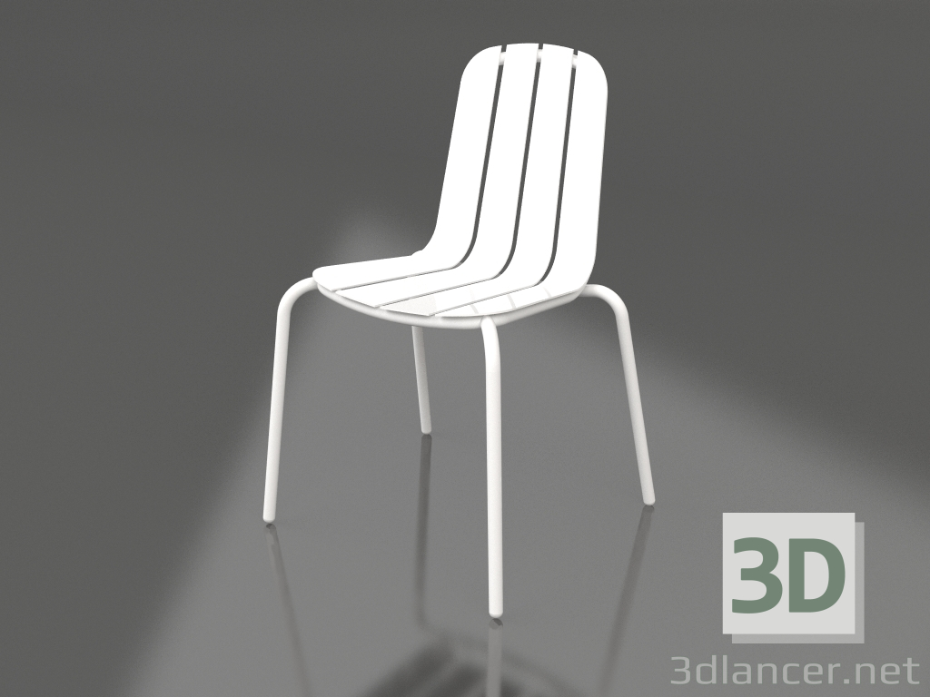 modello 3D Sedia da pranzo (Bianco) - anteprima