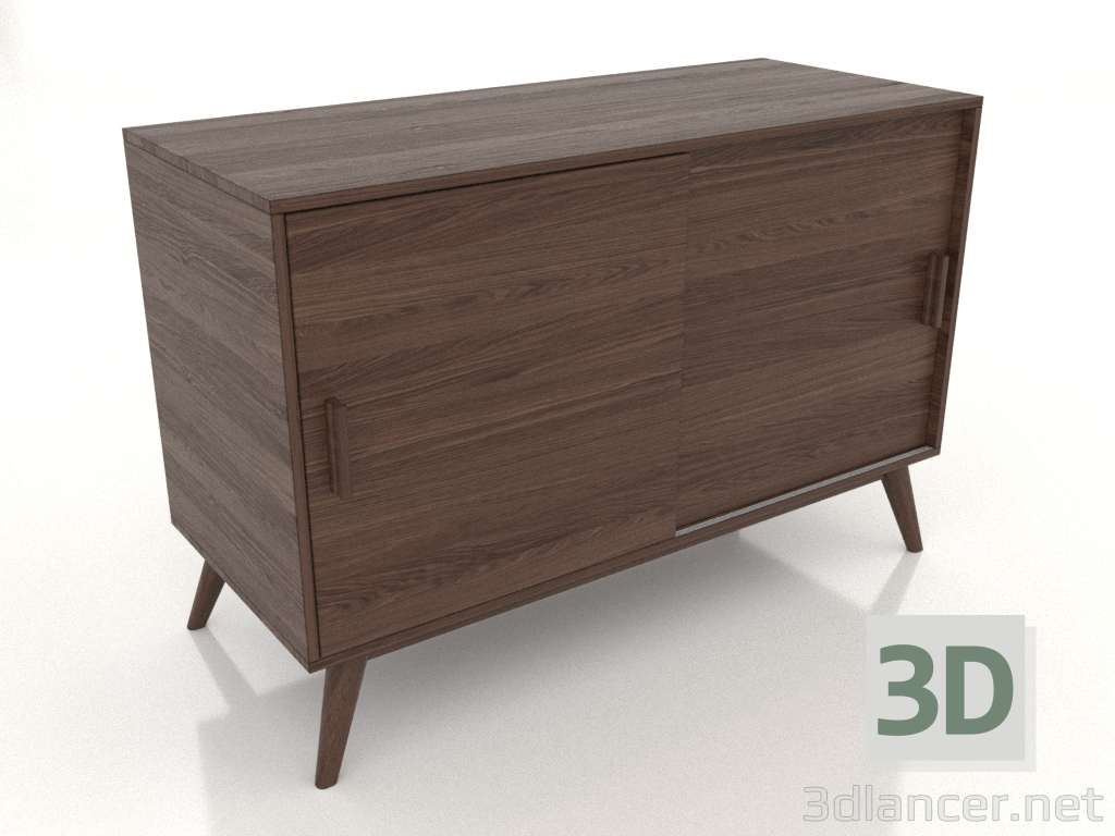 3d model Cómoda 2 1200x500 mm (nogal oscuro) - vista previa