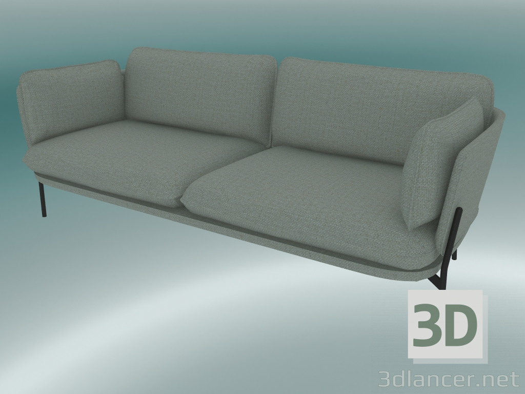 3d model Sofá Sofá (LN3.2, 84x220 H 75cm, Patas negras cálidas, Sunniva 2717) - vista previa