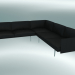 3D Modell Ecksofa Outline (Refine Black Leather, poliertes Aluminium) - Vorschau