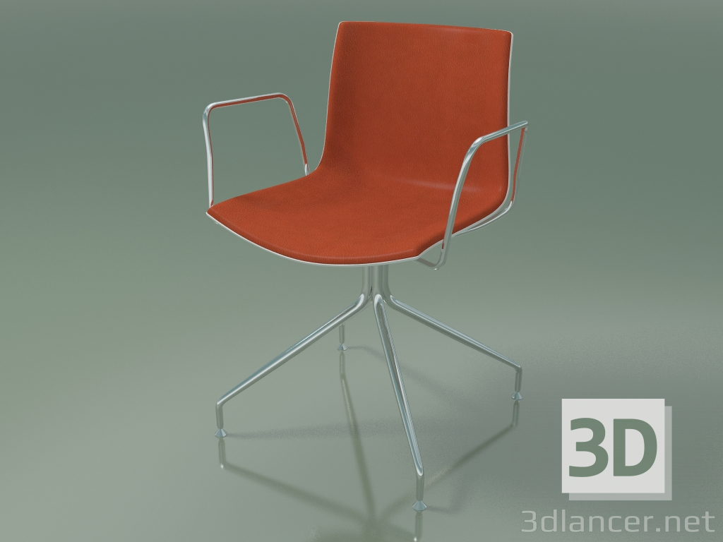 modello 3D Sedia 0460 (girevole, con braccioli, con rivestimento frontale, polipropilene PO00101) - anteprima