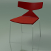 3d model Stackable chair 3710 (4 metal legs, with cushion, Red, CRO) - preview