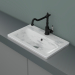 3d Marble sink with faucet and pipes model buy - render