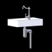 3d Marble sink with faucet and pipes model buy - render