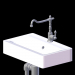 3d Marble sink with faucet and pipes model buy - render