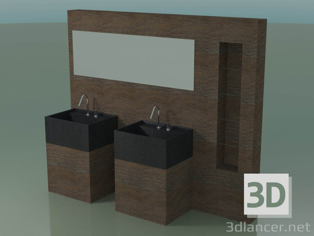 Modelo 3d Sistema de decoração de banheiro (D01) - preview