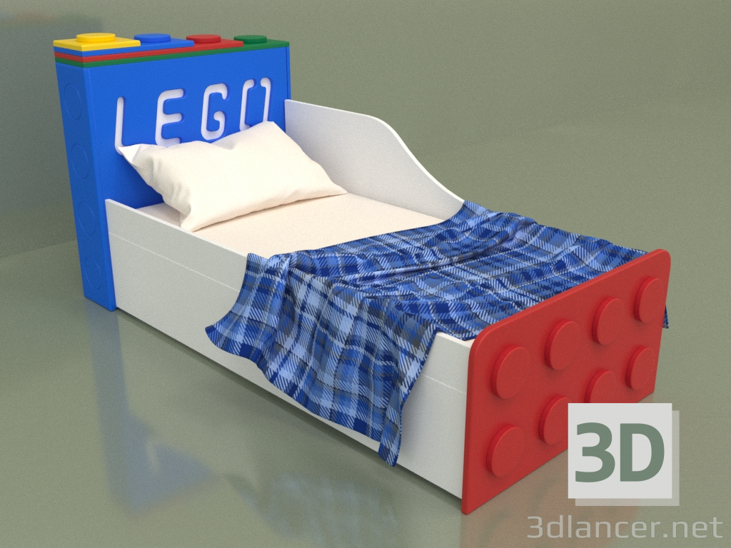 3d model Cuna de 2 cajones derecho - vista previa