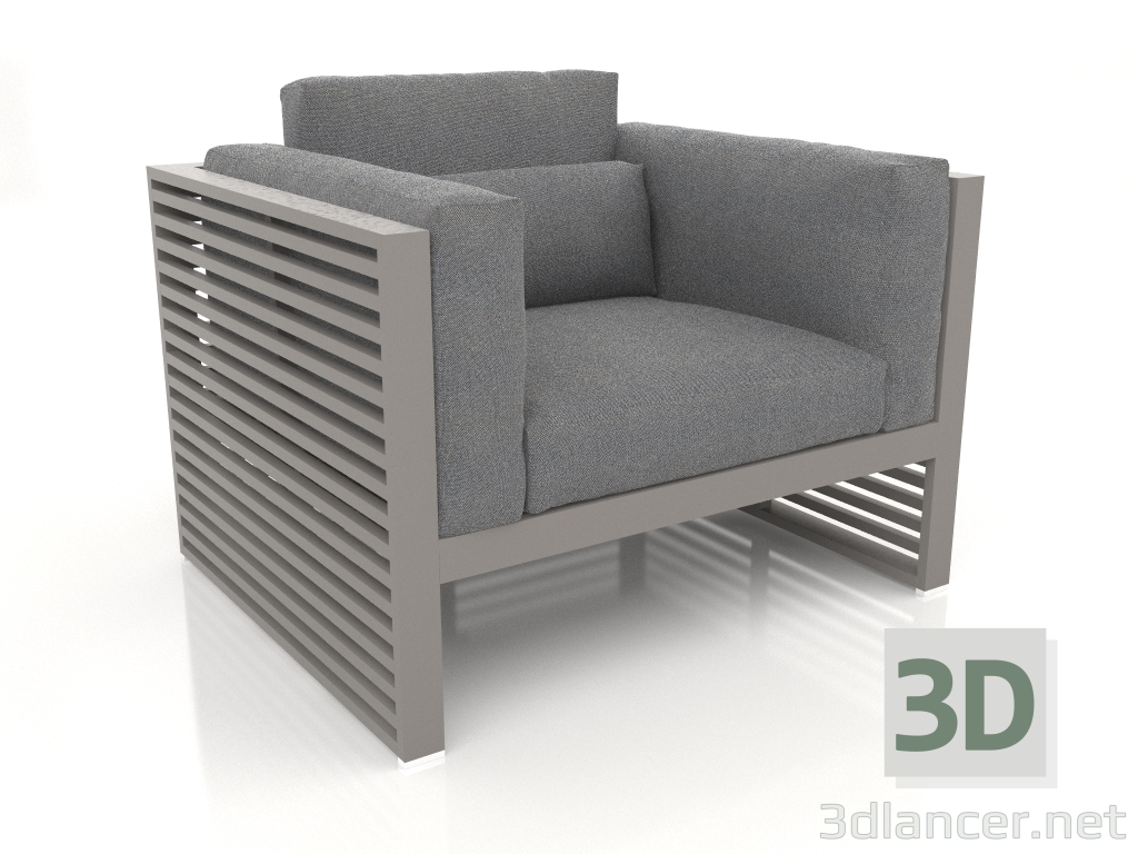 3D Modell Loungesessel mit hoher Rückenlehne (Quarzgrau) - Vorschau