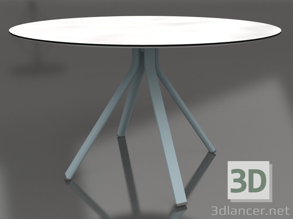 modèle 3D Table à manger ronde sur pied colonne Ø120 (Bleu gris) - preview