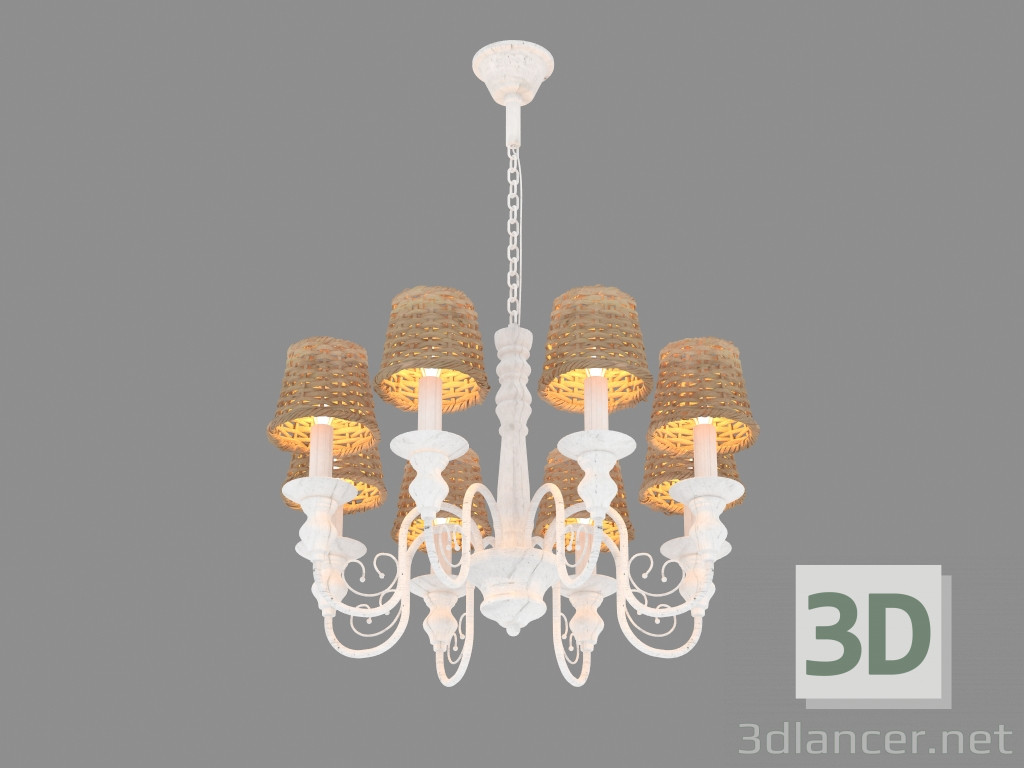 modello 3D Lampadario A3400LM-8BR - anteprima