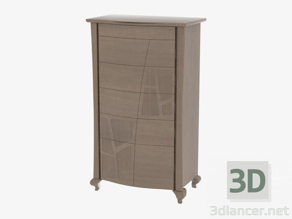 3d model Chest alta con 6 cajones en las patas curvas SEMONR - vista previa