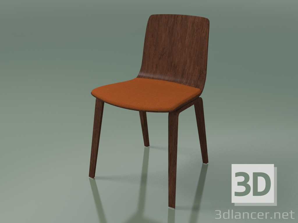 3D Modell Stuhl 3978 (4 Holzbeine, mit einem Kissen auf dem Sitz, Walnuss) - Vorschau