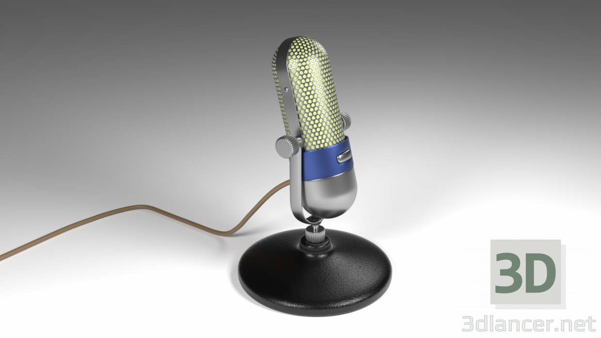 3d Vintage microphone - retro - Retro microphone model buy - render