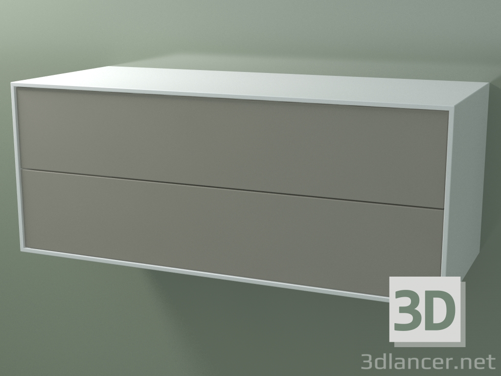 3d model Caja doble (8AUECB01, Glacier White C01, HPL P04, L 120, P 50, H 48 cm) - vista previa