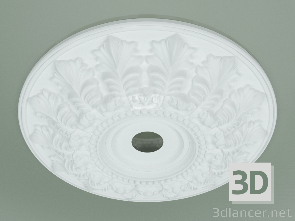 Modelo 3d Roseta com ornamento RW004 - preview