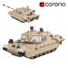 3d Challenger 2 Lego Tank model buy - render