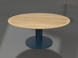 Mesa de comedor Ø170 (Gris azul, madera de Iroko)