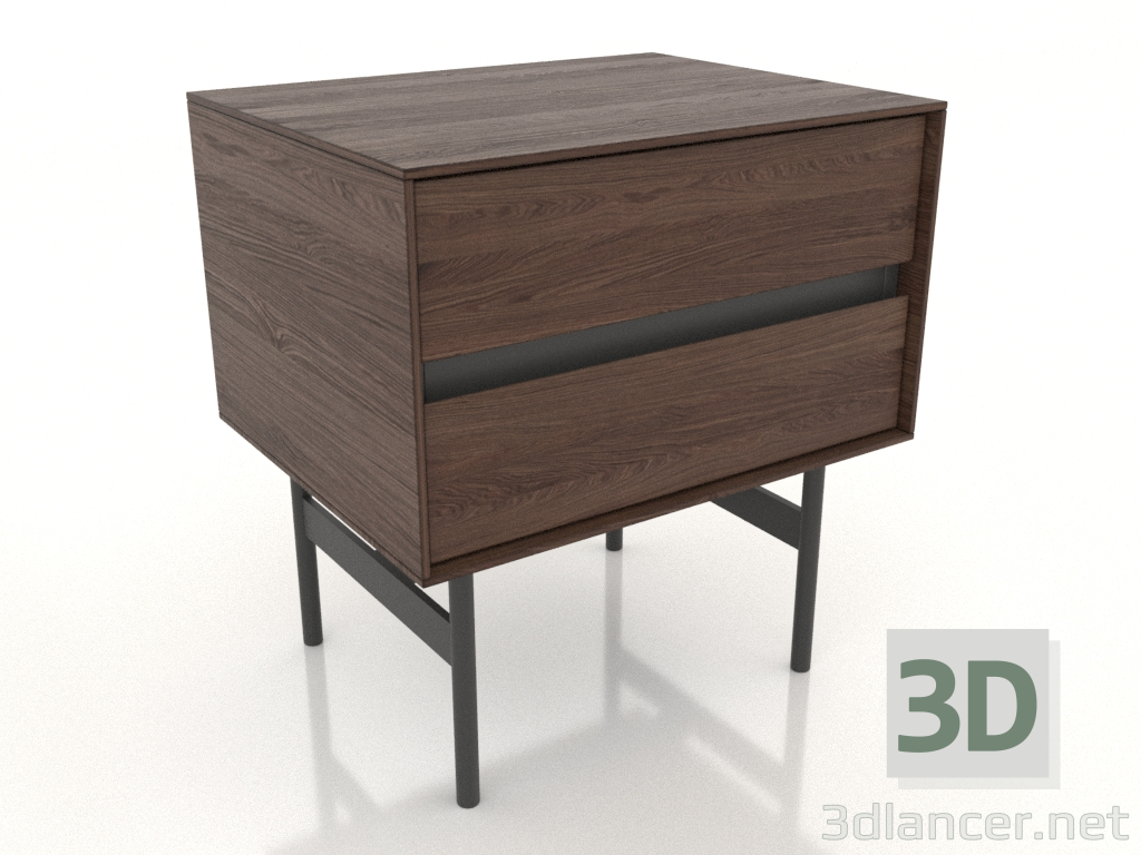 3D Modell Nachttisch STAND DUO 500 mm (Nussbaum dunkel) - Vorschau