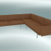 3d model Corner sofa Outline (Refine Cognac Leather, Polished Aluminum) - preview