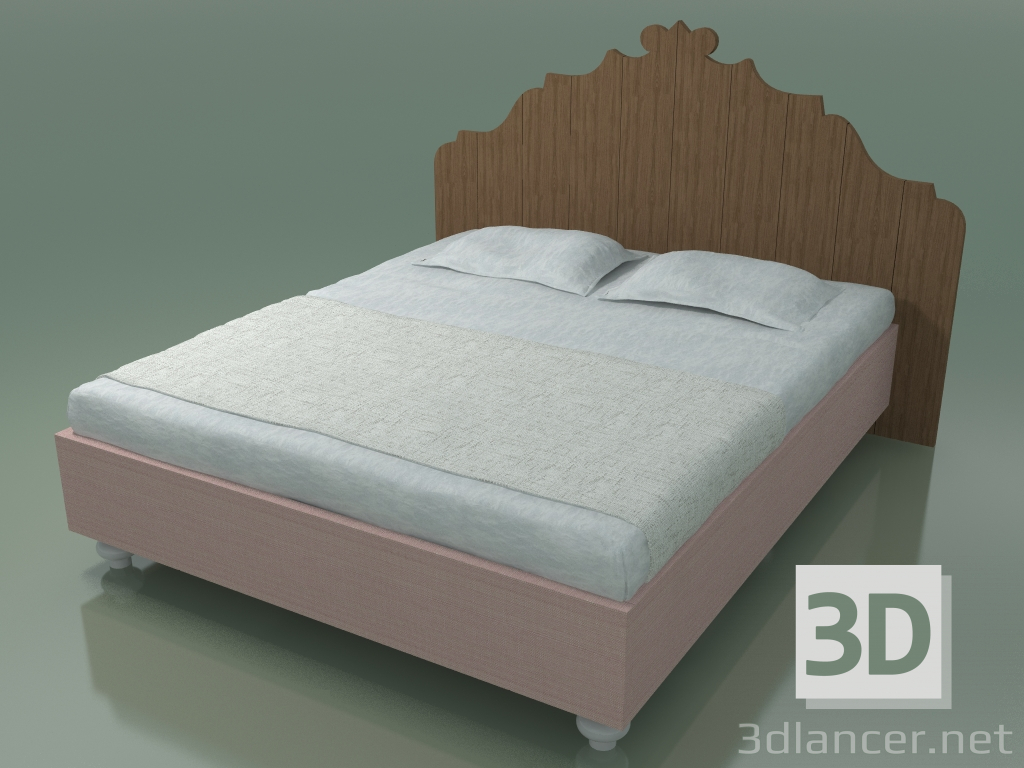 3d model Cama doble (80 E, natural) - vista previa