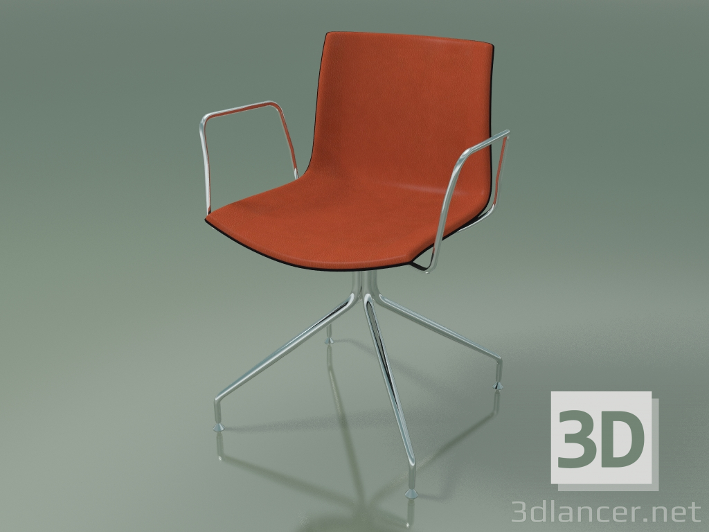 modèle 3D Chaise 0460 (pivotante, avec accoudoirs, avec garniture avant, polypropylène PO00109) - preview