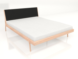 Cama de casal Fawn com cabeceira escura 160X200