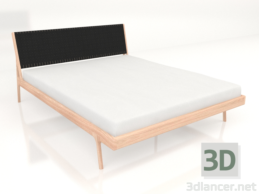 3d model Cama matrimonio Fawn con cabecero oscuro 160X200 - vista previa